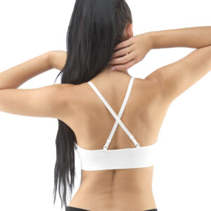 PODLOŽEN MODRC, eco BAMBOO, z odstranljivimi blazinicami in tankimi nastavljivimi naramnicami v beli barvi